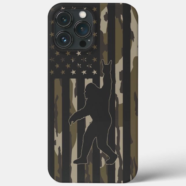 USA Flag Bigfoot Bottomland Camo Case-Mate iPhone Case (Back)