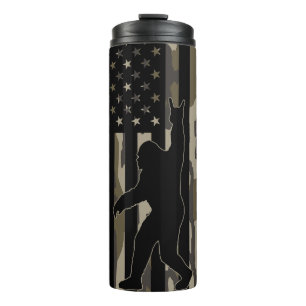 USA Flag Bigfoot Bottomland Camo Thermal Tumbler