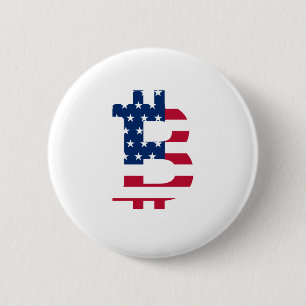 Usa Flag Bitcoin-Bitcoin-Cryptocurrency-Blockchain 6 Cm Round Badge