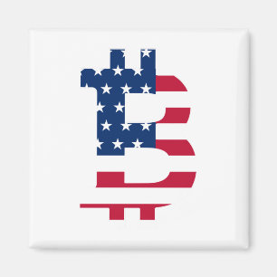 Usa Flag Bitcoin-Bitcoin-Cryptocurrency-Blockchain Magnet