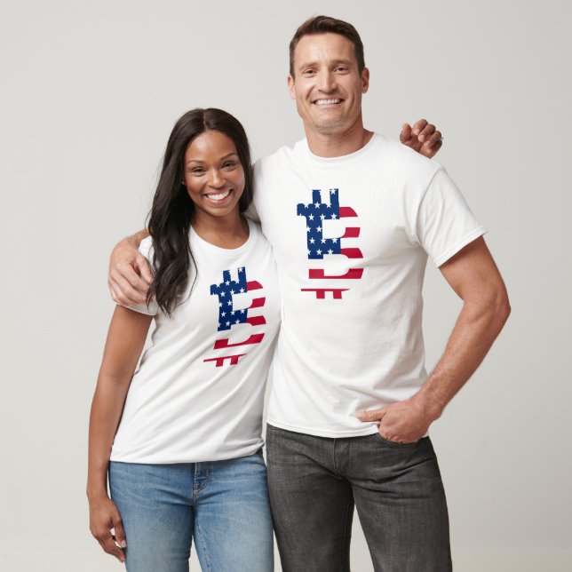 Usa Flag Bitcoin-Bitcoin-Cryptocurrency-Blockchain T-Shirt (Unisex)
