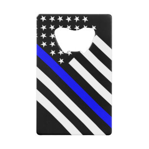 USA Flag Black and White Thin Blue Line