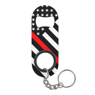 USA Flag Black and White Thin Red Line on a