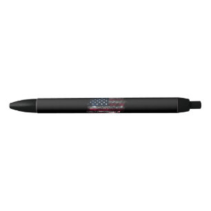 USA flag Black Ink Pen