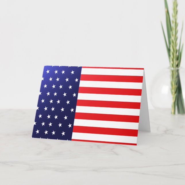 USA Flag Blank  Holiday Card (Front)