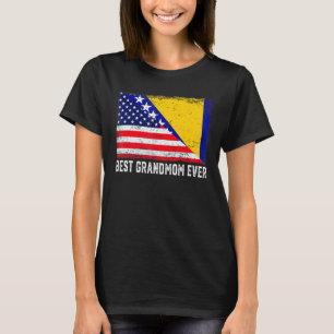 Usa Flag Bosnia And Herzegovina Flag Best Grandmom T-Shirt