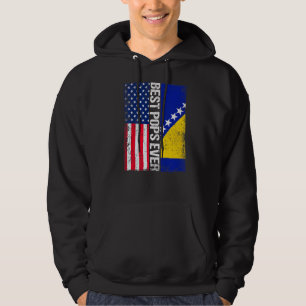 Usa Flag & Bosnia And Herzegovina Flag Best Pops E Hoodie