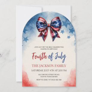 USA Flag Bow 4th of July Party Arch Invitation