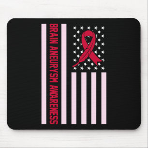USA Flag Brain Aneurysm Awareness Month Supporter Mouse Pad
