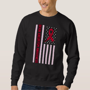 Usa Flag Brain Aneurysm Awareness Month Supporter Sweatshirt