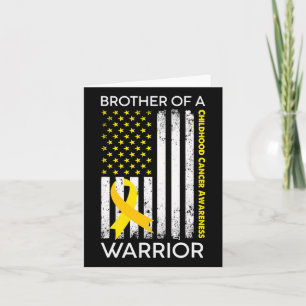 Usa Flag Brother Of A Warrior Childhood Cancer Awa Card