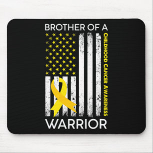 Usa Flag Brother Of A Warrior Childhood Cancer Awa Mouse Pad