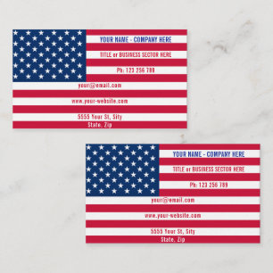 USA Flag Business Card Your Own Design