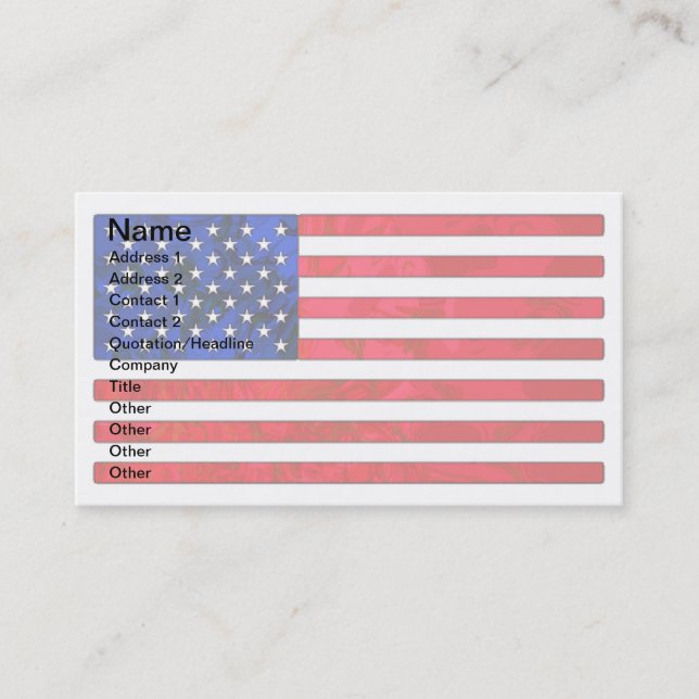 USA FLAG Business Cards (Front)