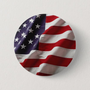 USA Flag -Button- 6 Cm Round Badge