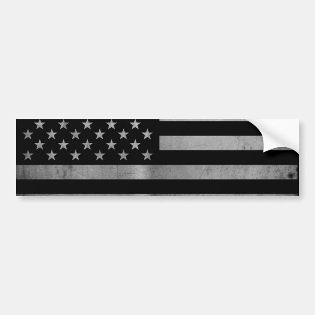 USA Flag BW Bumper Sticker (Front)
