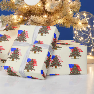 USA Flag Camouflage Christmas Wrapping Paper