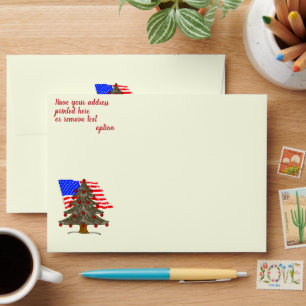 USA Flag Camouflage Military Christmas Envelope