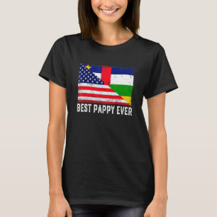 Usa Flag Central African Republic Flag Best Pappy T-Shirt