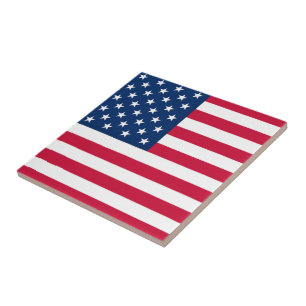 USA Flag Ceramic Tile - Patriotic