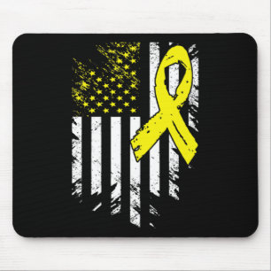 Usa Flag Childhood Cancer Awareness Family Support Mouse Pad