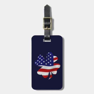 USA Flag Clover Luggage Tag