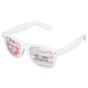 USA Flag Colours Custom 4th of July  Retro Sunglasses