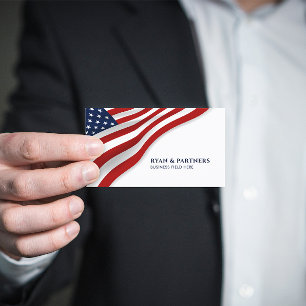USA Flag   Corner   White background Business Card