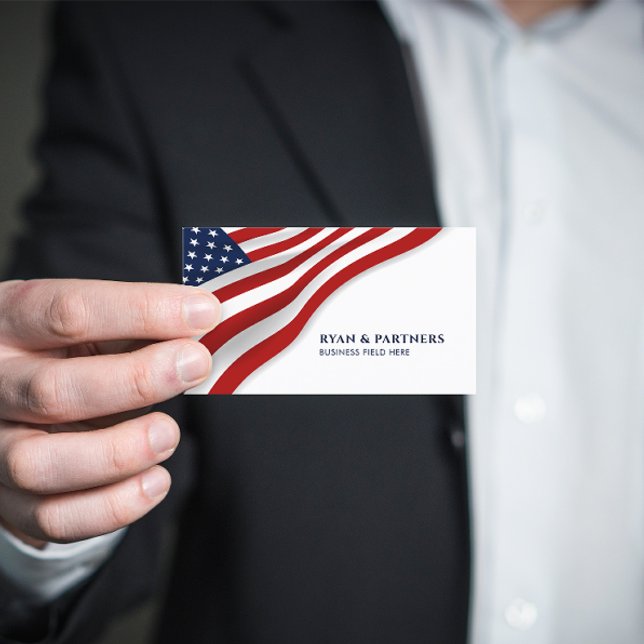 USA Flag | Corner | White background Business Card (Creator Uploaded)