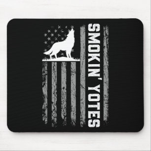Usa Flag Coyote Hunting Smokin Yotes 4th Of July P Mouse Pad
