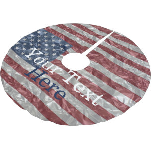 USA Flag - Crinkled Brushed Polyester Tree Skirt