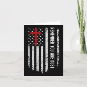 Usa Flag Cross Remember That You Are Dust Ash Wedn Card