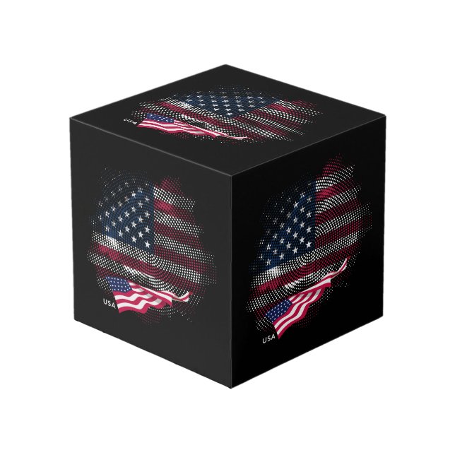 USA flag Cube (Front Angled)