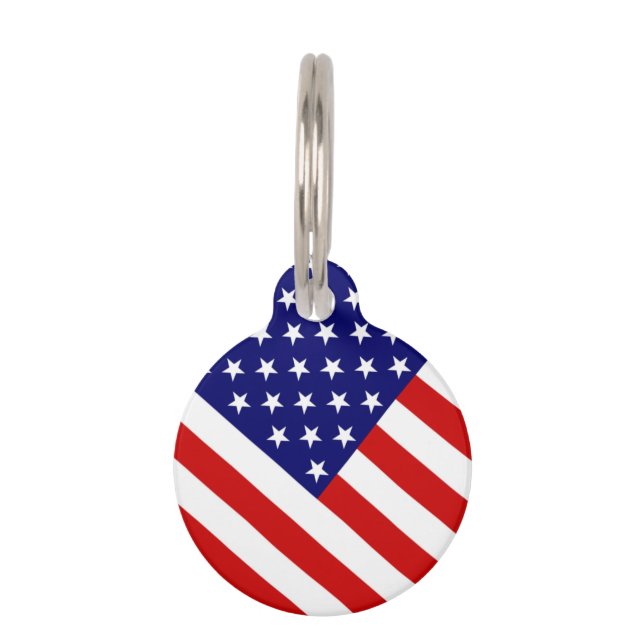 USA Flag Customisable ptcnt Pet Tag (Front)