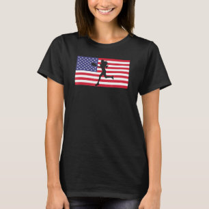 Usa Flag Cute Tennis Forehand Art Women Girls Tenn T-Shirt