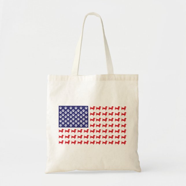 USA-Flag-Dachshund Tote Bag (Front)