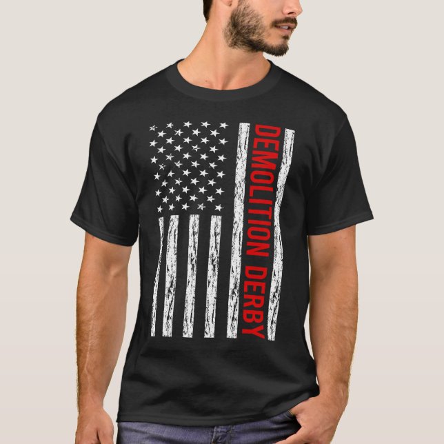 USA Flag Demolition Derby T-Shirt (Front)