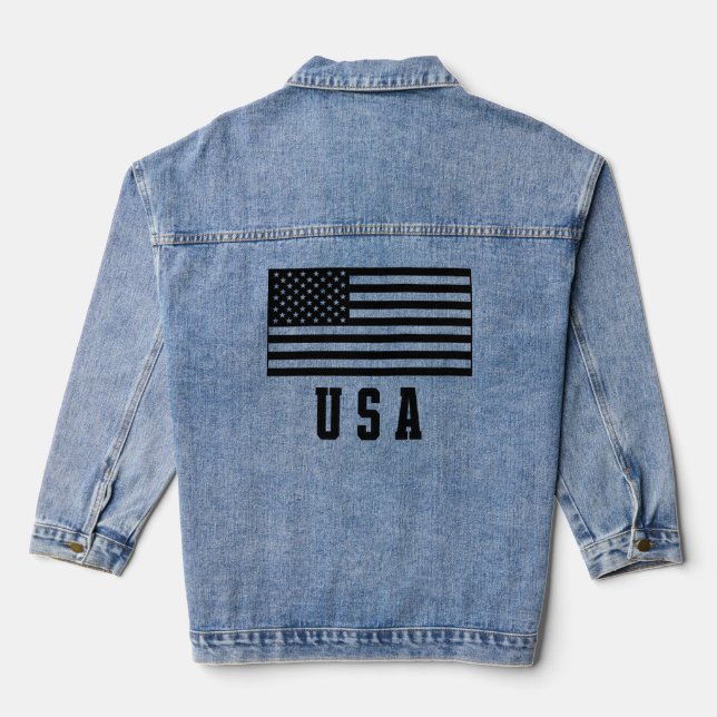 USA Flag Denim Jacket (Back)