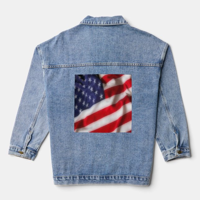 USA Flag Denim Jacket (Back)