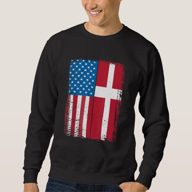 USA Flag Denmark Danish Sweatshirt (Front)