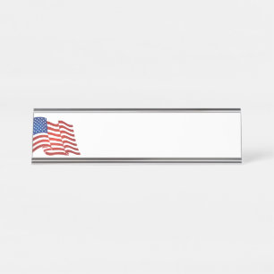 USA flag Desk Name Plate