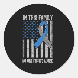 Usa Flag Diabetes Type 1 Awareness Family Support  Classic Round Sticker