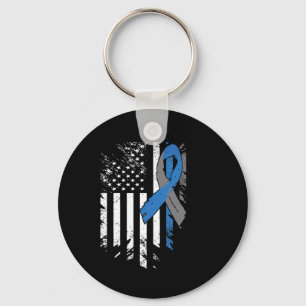 USA Flag Diabetes Type 1 Awareness Family Support Key Ring