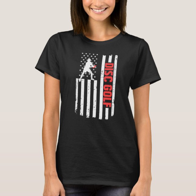 Usa Flag Disc Golf T-Shirt (Front)