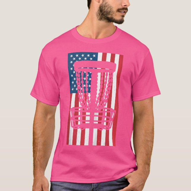Usa Flag Disc Golf T-Shirt (Front)