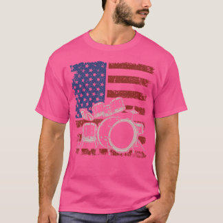 Usa Flag Drummer Percussion Drums Player Musician T-Shirt