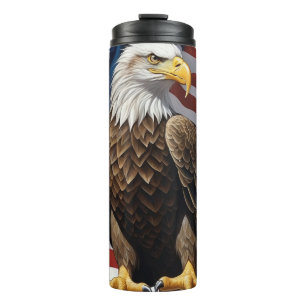 *~* USA Flag EAGLE Patriotic Bold America AP16 Thermal Tumbler