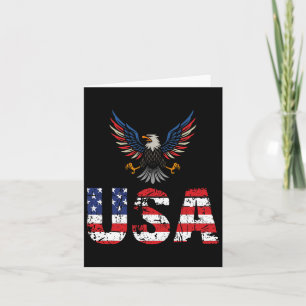 Usa Flag Eagles 4th Of July 1776 Freedom Independe Card