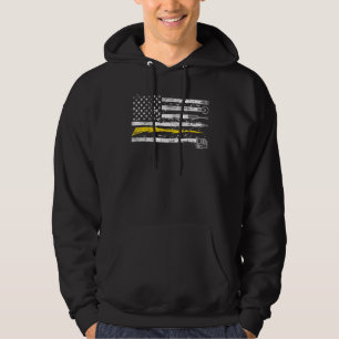 USA Flag Electrician Voltage Lineman Circuit Cable Hoodie