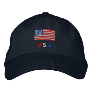USA Flag Embroidered Hat